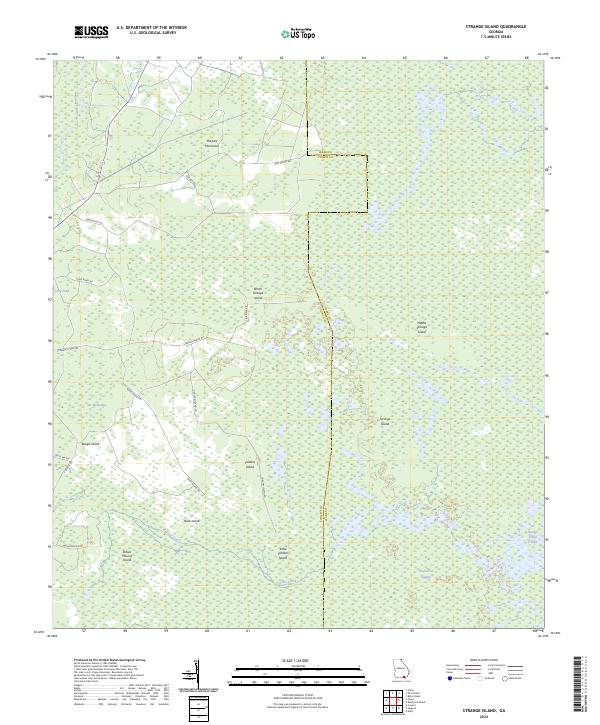 US Topo 7.5-minute map for Strange Island GA