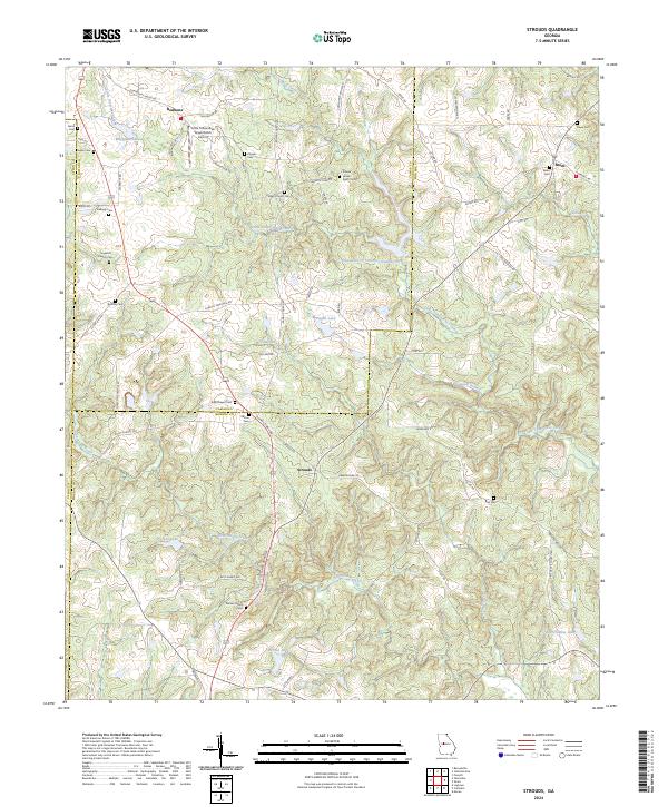 US Topo 7.5-minute map for Strouds GA