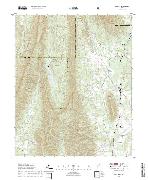 US Topo 7.5-minute map for Sugar Valley GA