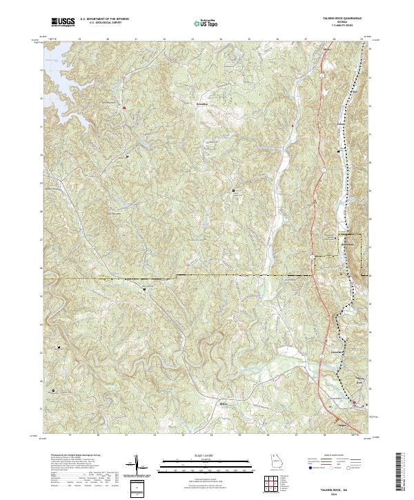 US Topo 7.5-minute map for Talking Rock GA