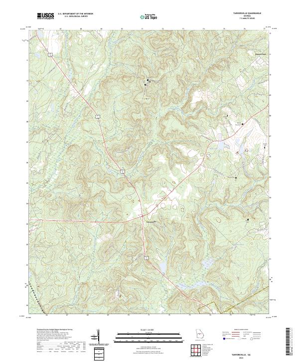 US Topo 7.5-minute map for Tarversville GA