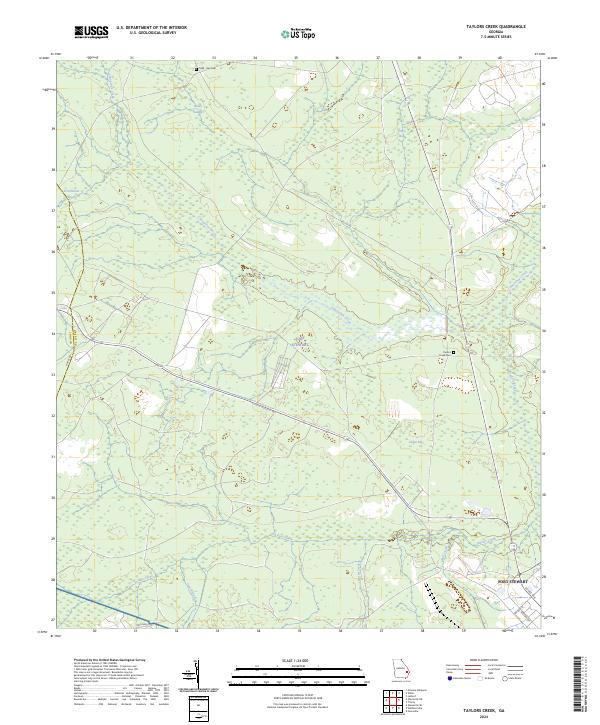 US Topo 7.5-minute map for Taylors Creek GA