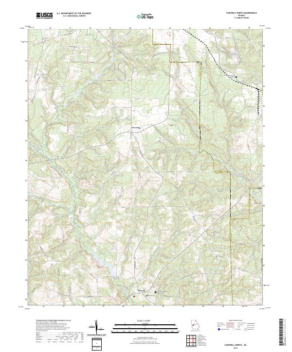 US Topo 7.5-minute map for Tazewell North GA