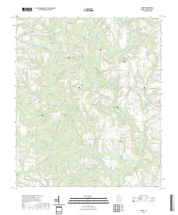 US Topo 7.5-minute map for Tempy GA