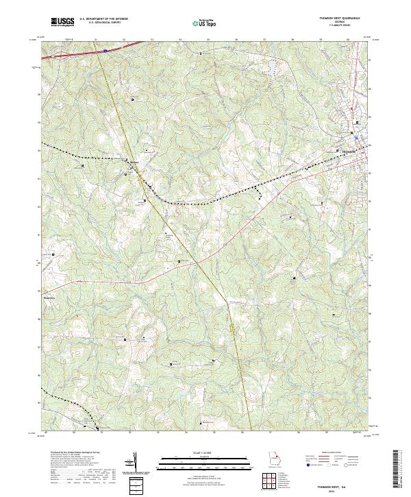 US Topo 7.5-minute map for Thomson West GA