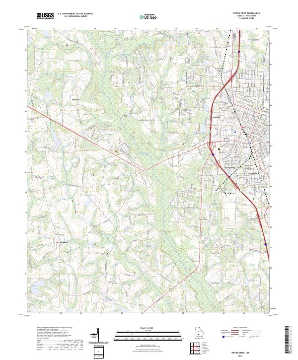 US Topo 7.5-minute map for Tifton West GA