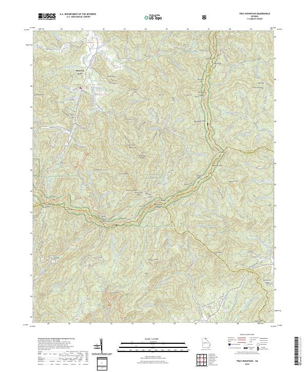 US Topo 7.5-minute map for Tray Mountain GA