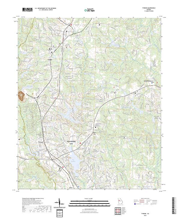 US Topo 7.5-minute map for Tyrone GA