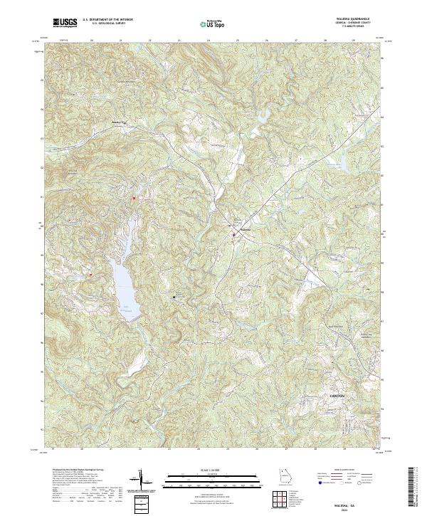 US Topo 7.5-minute map for Waleska GA