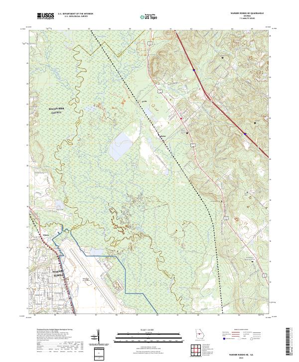 US Topo 7.5-minute map for Warner Robins NE GA