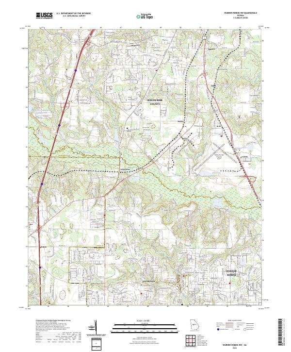 US Topo 7.5-minute map for Warner Robins NW GA