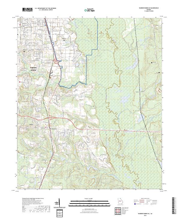 US Topo 7.5-minute map for Warner Robins SE GA