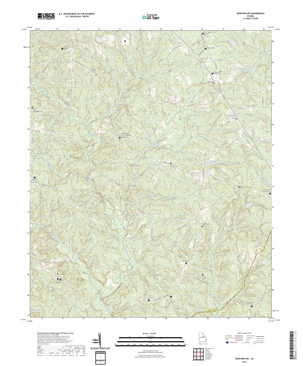 US Topo 7.5-minute map for Warthen NW GA