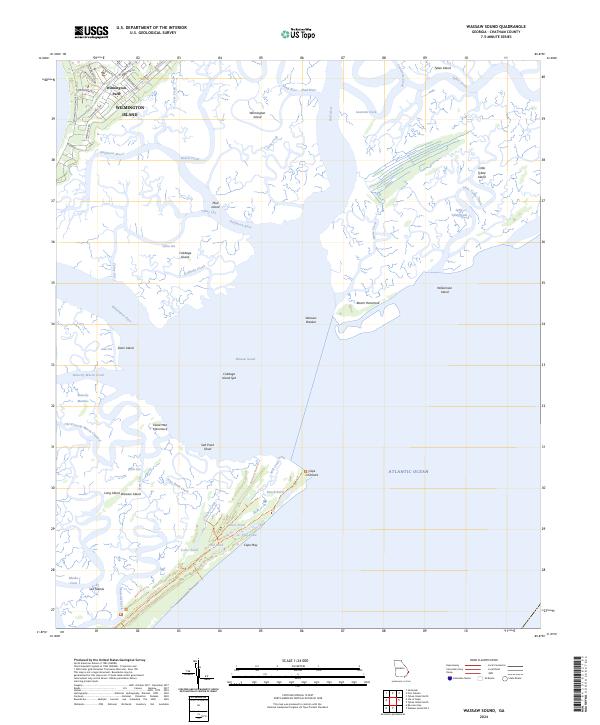 US Topo 7.5-minute map for Wassaw Sound GA