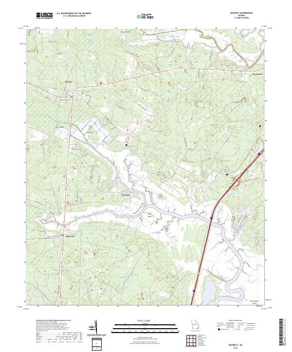 US Topo 7.5-minute map for Waverly GA