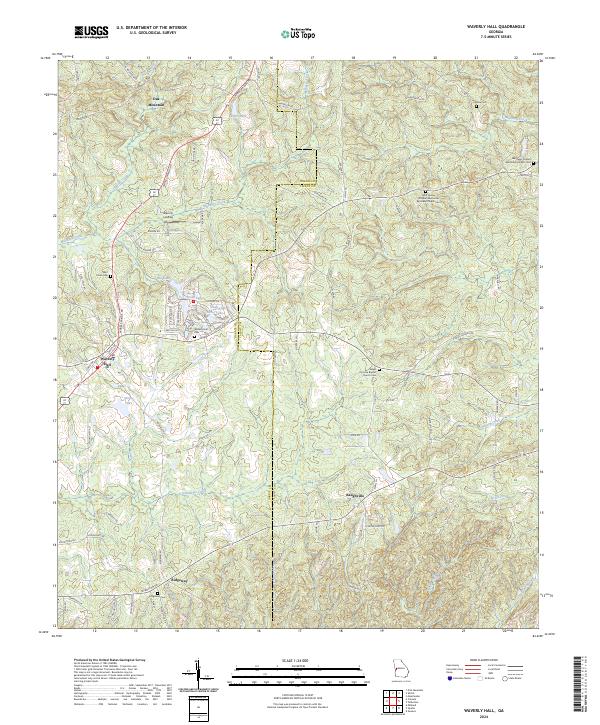 US Topo 7.5-minute map for Waverly Hall GA