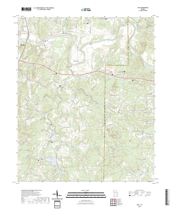 US Topo 7.5-minute map for Wax GA