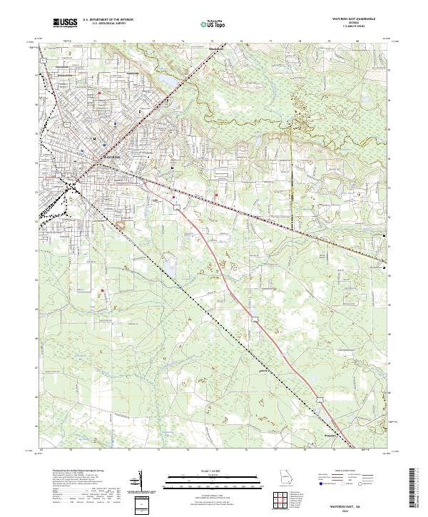 US Topo 7.5-minute map for Waycross East GA