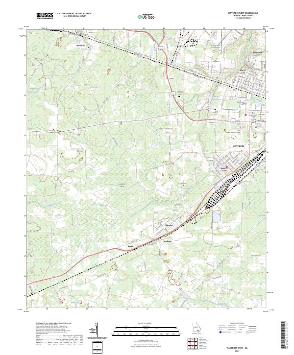 US Topo 7.5-minute map for Waycross West GA