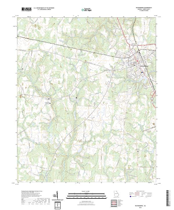 US Topo 7.5-minute map for Waynesboro GA