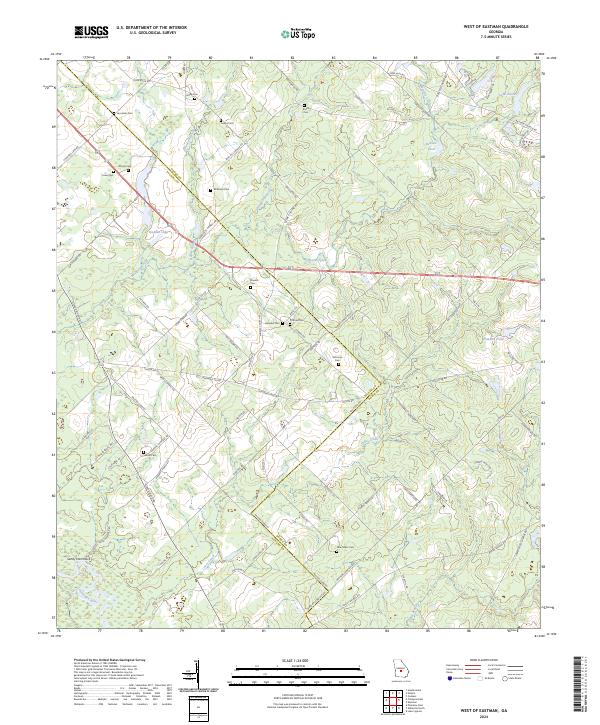 US Topo 7.5-minute map for West of Eastman GA