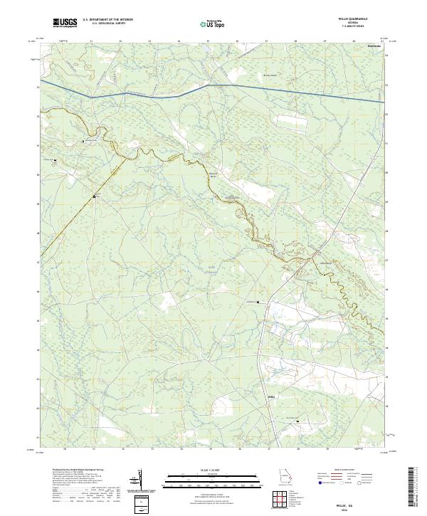 US Topo 7.5-minute map for Willie GA