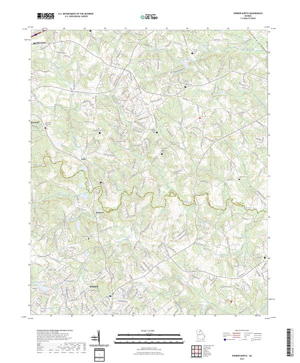 US Topo 7.5-minute map for Winder North GA