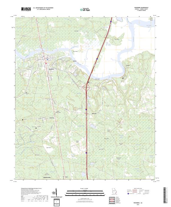 US Topo 7.5-minute map for Woodbine GA