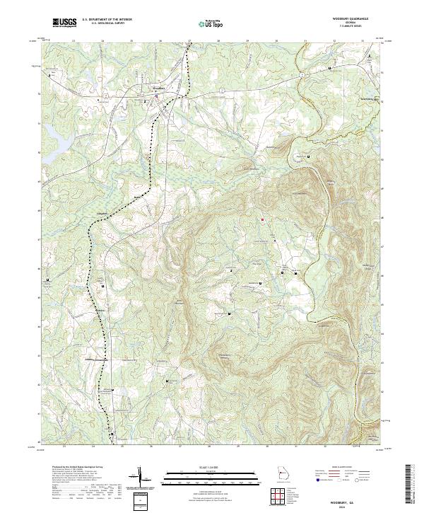 US Topo 7.5-minute map for Woodbury GA