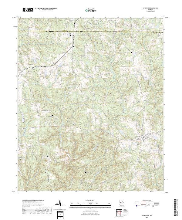 US Topo 7.5-minute map for Yatesville GA