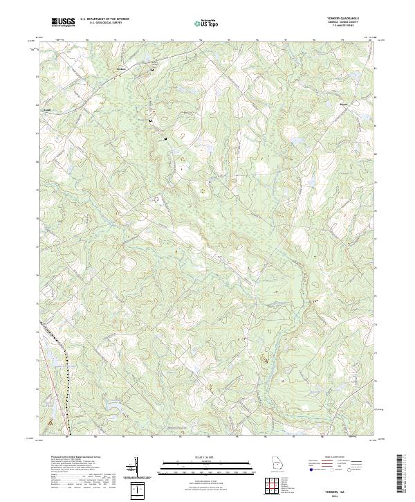 US Topo 7.5-minute map for Yonkers GA