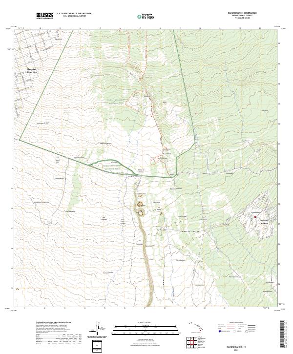 US Topo 7.5-minute map for Kahuku Ranch HI