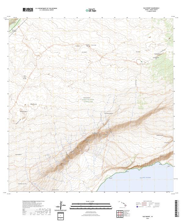 US Topo 7.5-minute map for Kau Desert HI