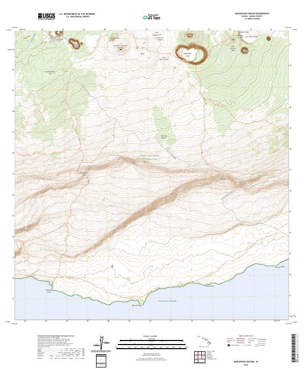 US Topo 7.5-minute map for Makaopuhi Crater HI