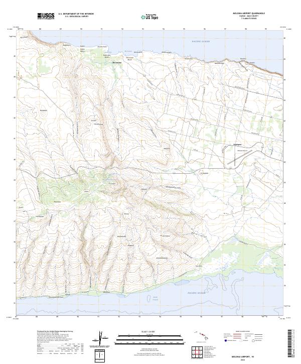 US Topo 7.5-minute map for Molokai Airport HI