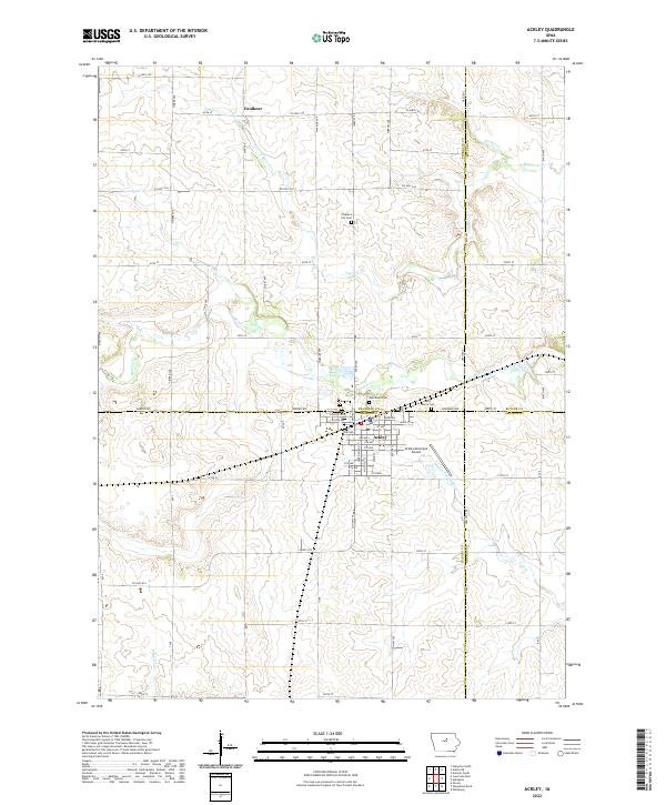 US Topo 7.5-minute map for Ackley IA