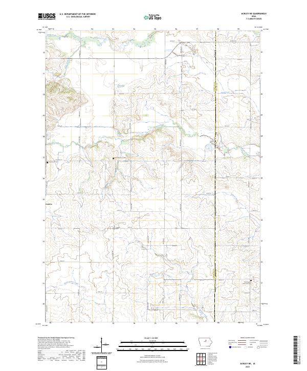 US Topo 7.5-minute map for Ackley NE IA