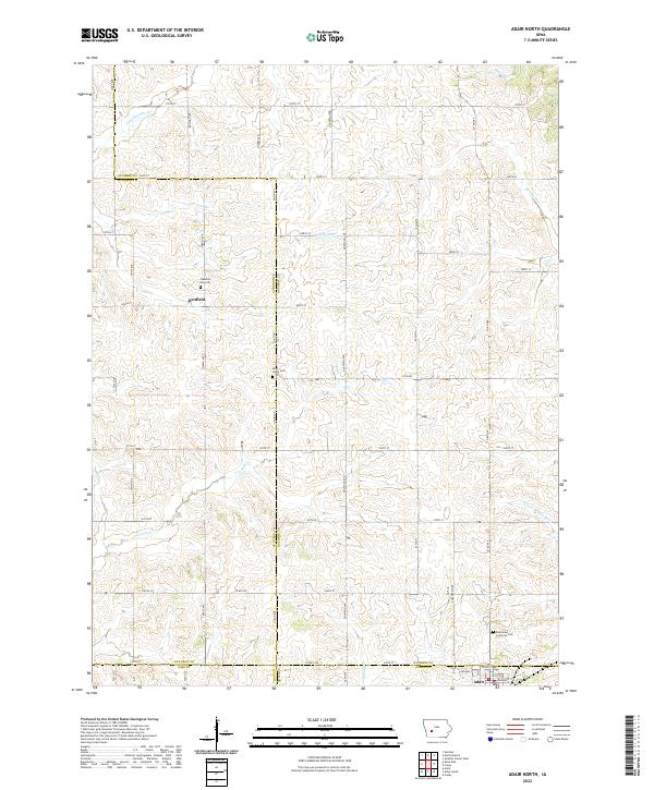 US Topo 7.5-minute map for Adair North IA