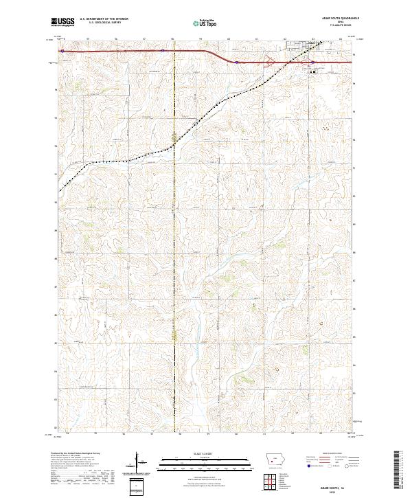 US Topo 7.5-minute map for Adair South IA