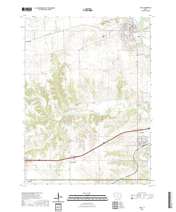 US Topo 7.5-minute map for Adel IA