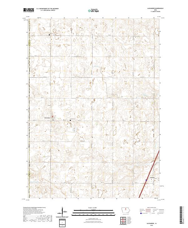 US Topo 7.5-minute map for Alexander IA