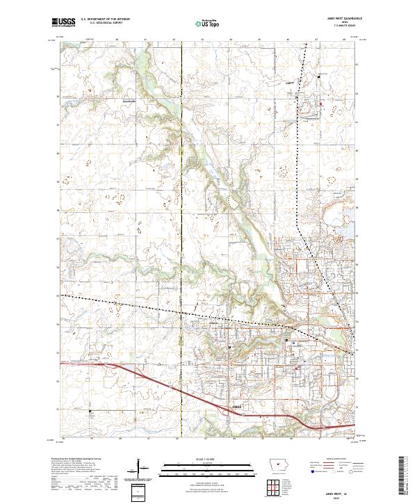 US Topo 7.5-minute map for Ames West IA