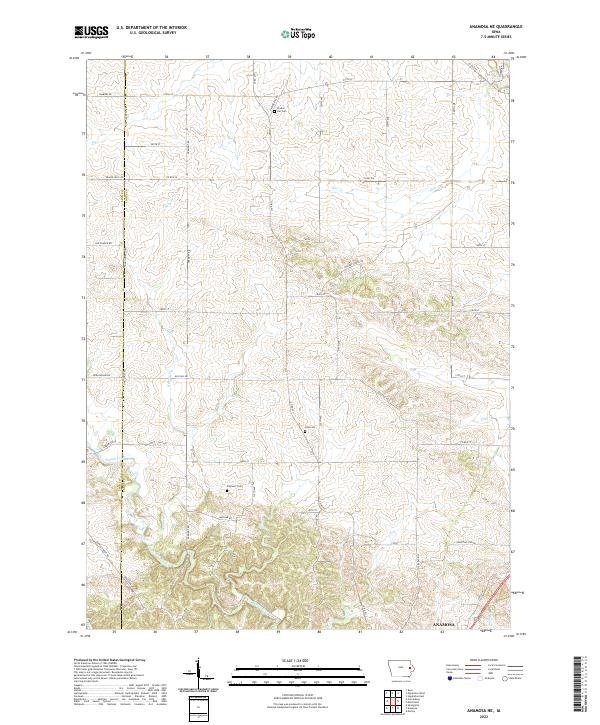 US Topo 7.5-minute map for Anamosa NE IA