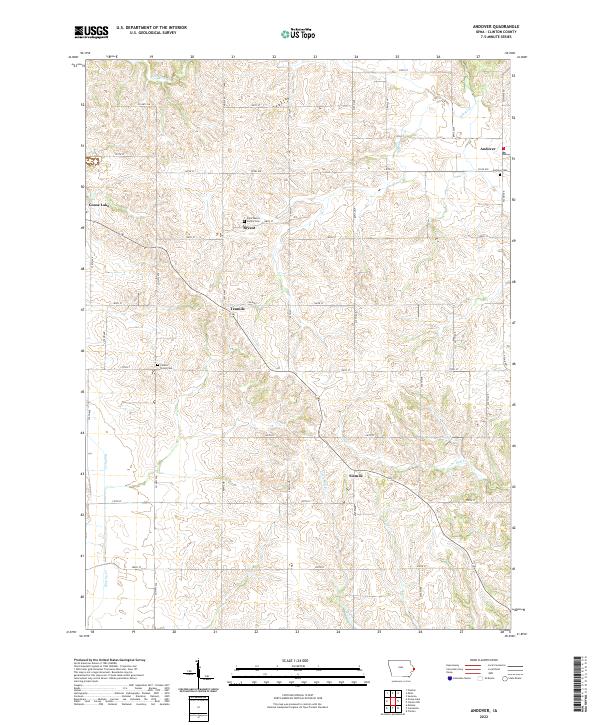 US Topo 7.5-minute map for Andover IA