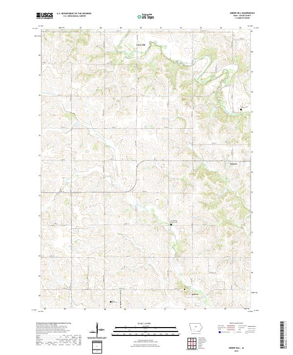 US Topo 7.5-minute map for Arbor Hill IA