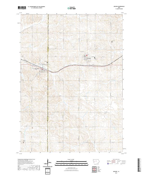 US Topo 7.5-minute map for Arcadia IA