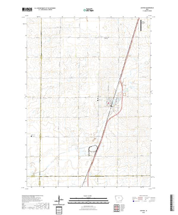 US Topo 7.5-minute map for Ashton IA