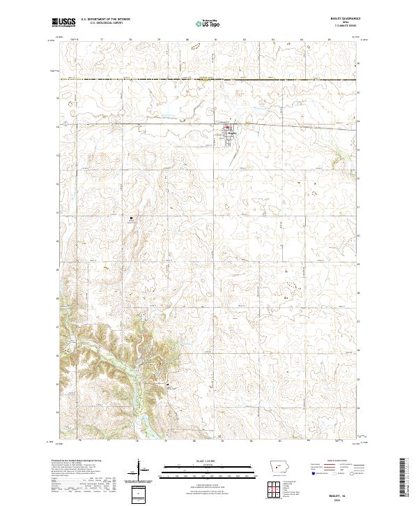 US Topo 7.5-minute map for Bagley IA