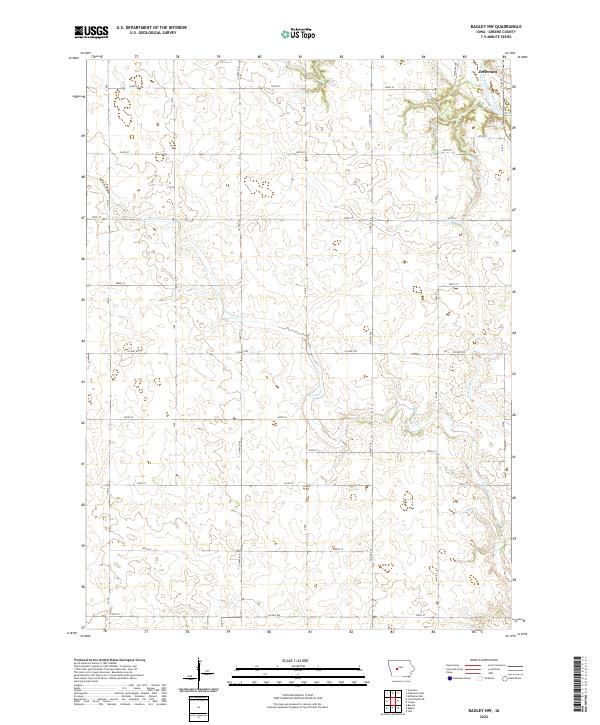 US Topo 7.5-minute map for Bagley NW IA