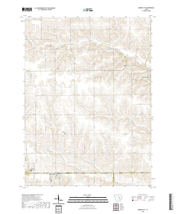 US Topo 7.5-minute map for Barnes City IA